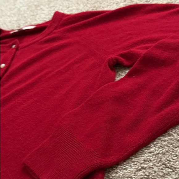 Elegant Red Women's Cardigan - Picture 6 of 6